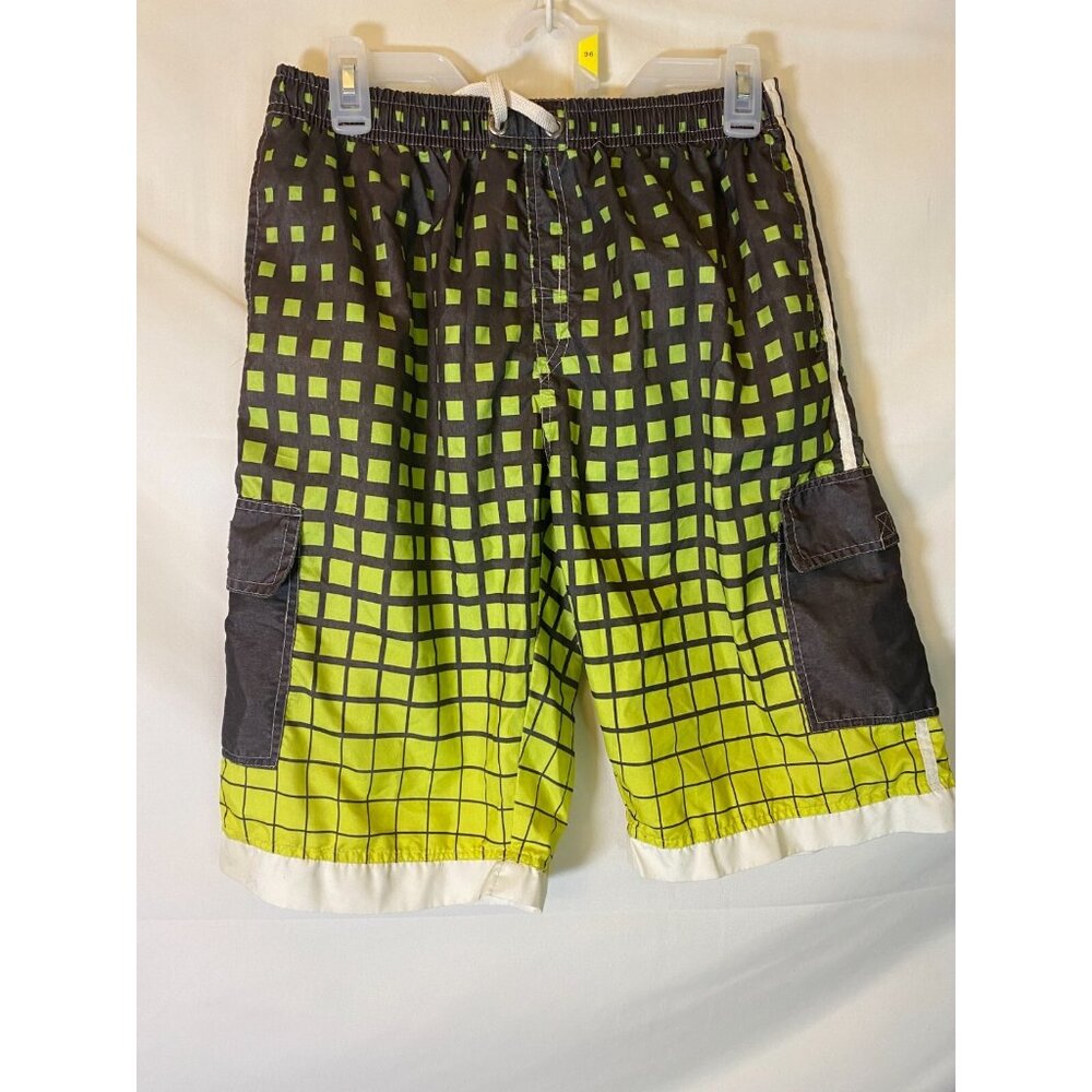 B SPLIT MENS SIZE MEDIUM M SWIM TRUNKS SWIMSUIT GREAT LENGTH Elastic Waist